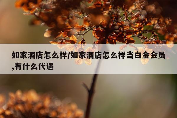 如家酒店怎么样/如家酒店怎么样当白金会员,有什么代遇