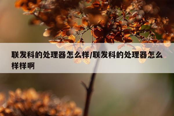 联发科的处理器怎么样/联发科的处理器怎么样样啊