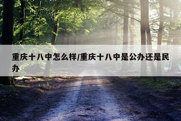 重庆十八中怎么样/重庆十八中是公办还是民办