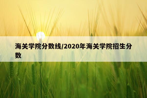 海关学院分数线/2020年海关学院招生分数