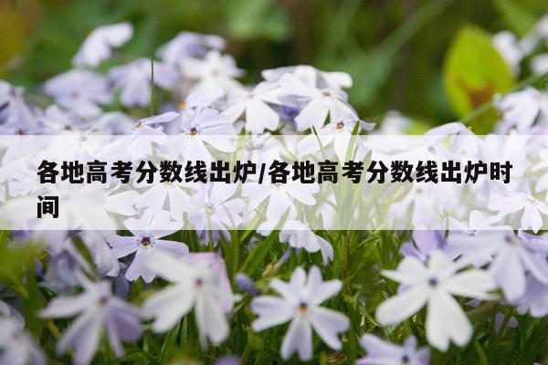 各地高考分数线出炉/各地高考分数线出炉时间