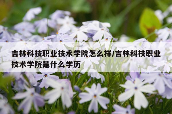 吉林科技职业技术学院怎么样/吉林科技职业技术学院是什么学历