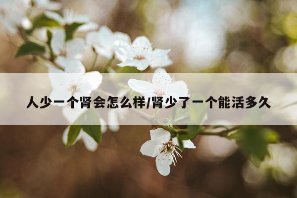 人少一个肾会怎么样/肾少了一个能活多久