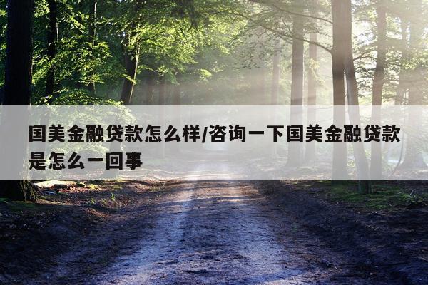国美金融贷款怎么样/咨询一下国美金融贷款是怎么一回事