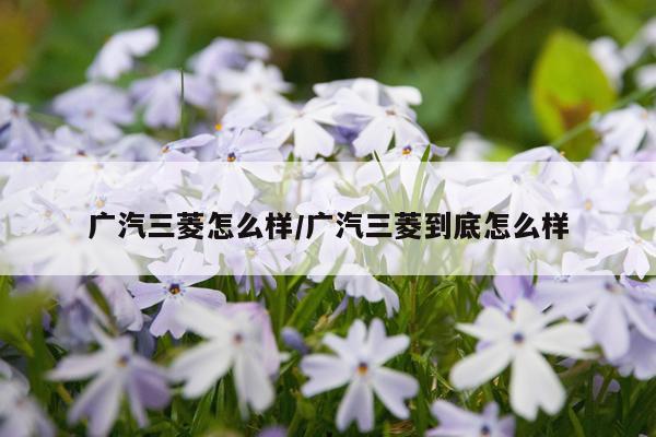 广汽三菱怎么样/广汽三菱到底怎么样