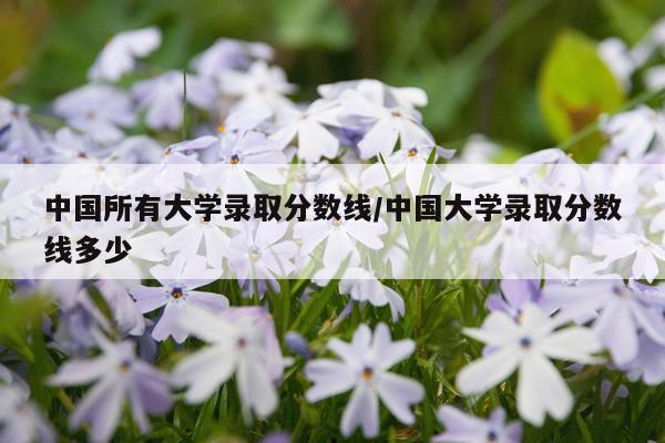 中国所有大学录取分数线/中国大学录取分数线多少