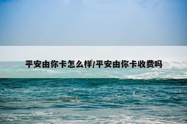 平安由你卡怎么样/平安由你卡收费吗