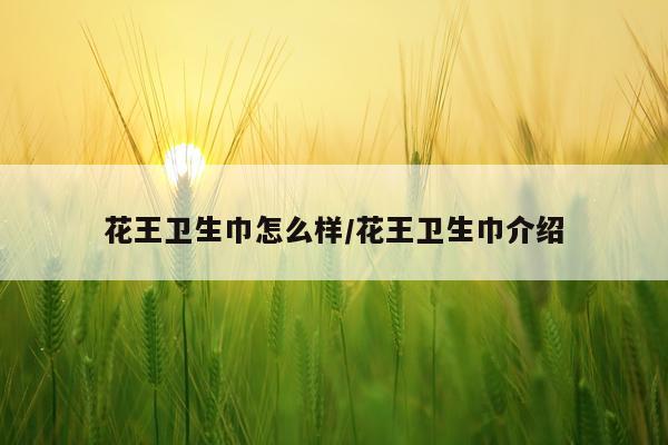 花王卫生巾怎么样/花王卫生巾介绍