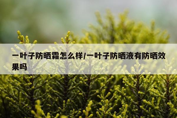 一叶子防晒霜怎么样/一叶子防晒液有防晒效果吗