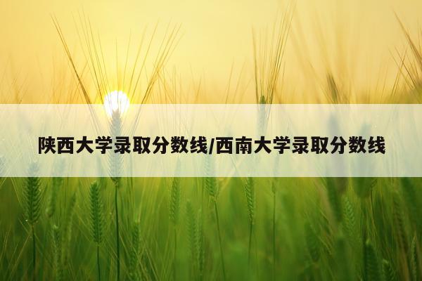 陕西大学录取分数线/西南大学录取分数线