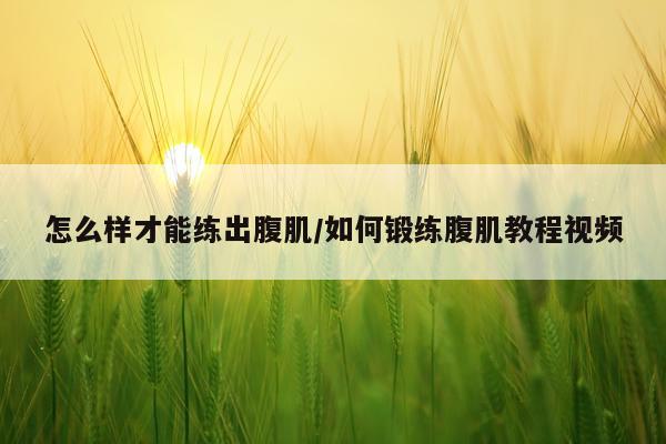 怎么样才能练出腹肌/如何锻练腹肌教程视频