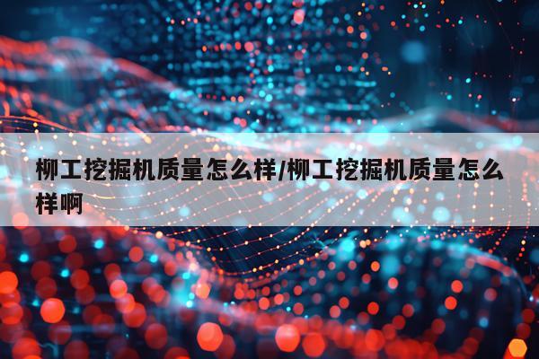 柳工挖掘机质量怎么样/柳工挖掘机质量怎么样啊