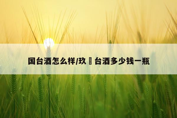 国台酒怎么样/玖璟台酒多少钱一瓶