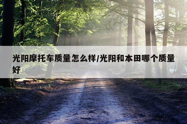 光阳摩托车质量怎么样/光阳和本田哪个质量好