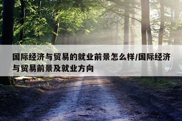 国际经济与贸易的就业前景怎么样/国际经济与贸易前景及就业方向