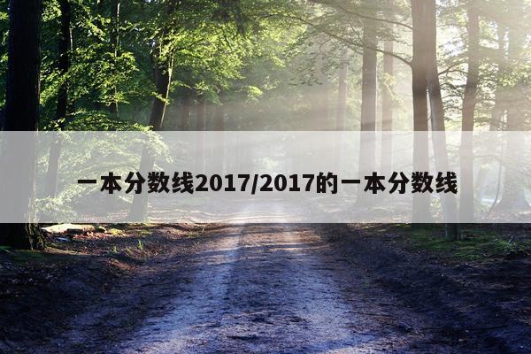 一本分数线2017/2017的一本分数线