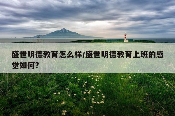 盛世明德教育怎么样/盛世明德教育上班的感觉如何?
