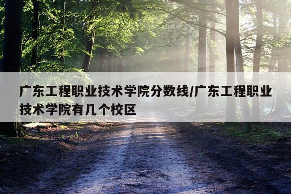 广东工程职业技术学院分数线/广东工程职业技术学院有几个校区