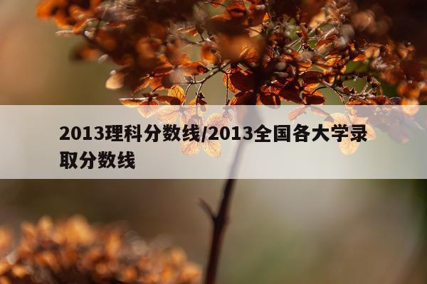 2013理科分数线/2013全国各大学录取分数线