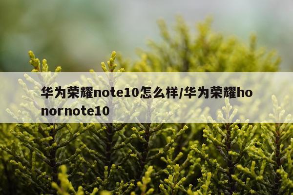 华为荣耀note10怎么样/华为荣耀honornote10