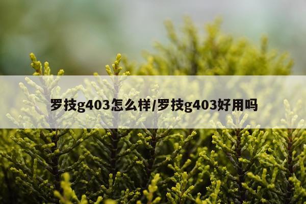 罗技g403怎么样/罗技g403好用吗
