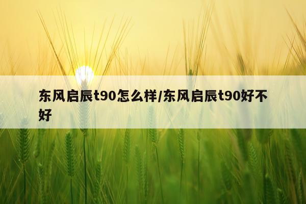 东风启辰t90怎么样/东风启辰t90好不好