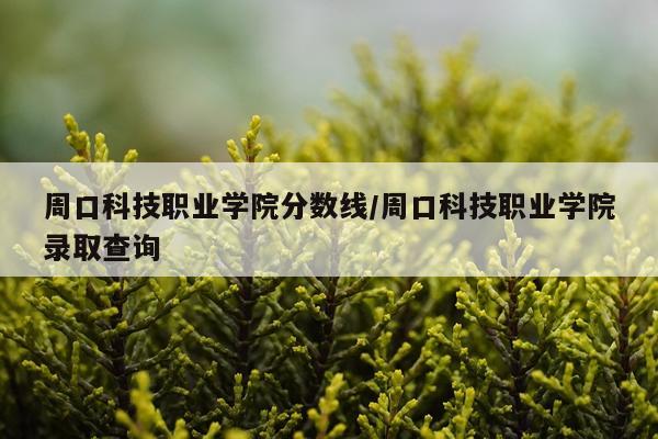 周口科技职业学院分数线/周口科技职业学院录取查询