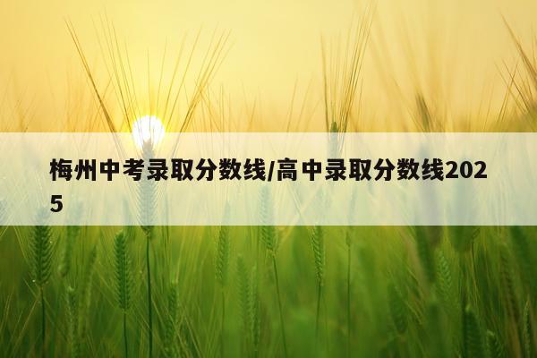 梅州中考录取分数线/高中录取分数线2025