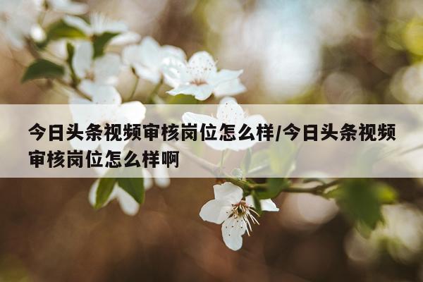 今日头条视频审核岗位怎么样/今日头条视频审核岗位怎么样啊