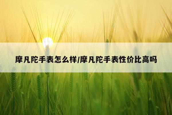 摩凡陀手表怎么样/摩凡陀手表性价比高吗