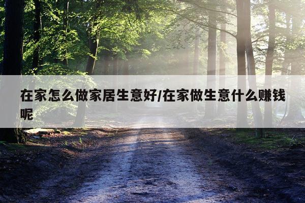 在家怎么做家居生意好/在家做生意什么赚钱呢