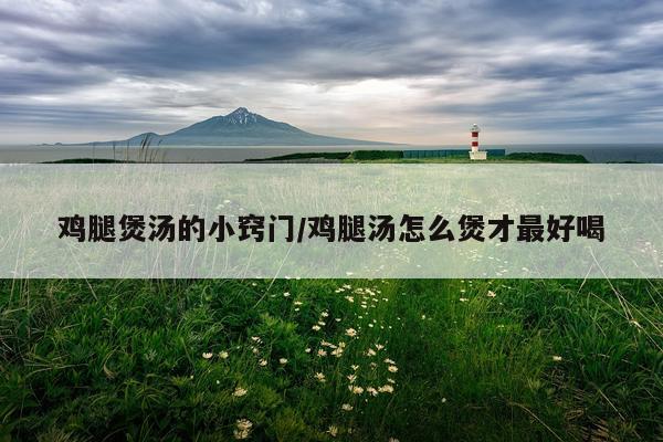鸡腿煲汤的小窍门/鸡腿汤怎么煲才最好喝