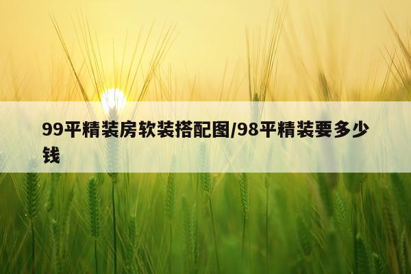 99平精装房软装搭配图/98平精装要多少钱