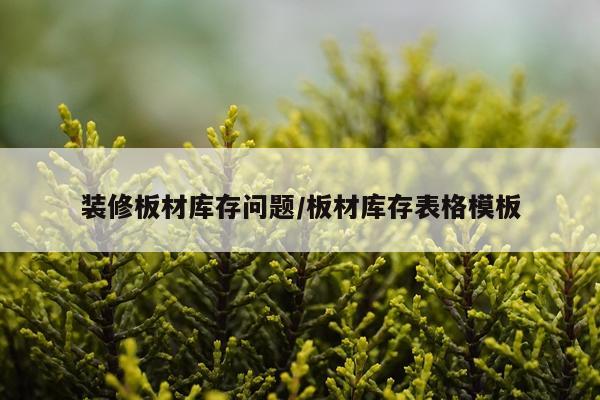 装修板材库存问题/板材库存表格模板