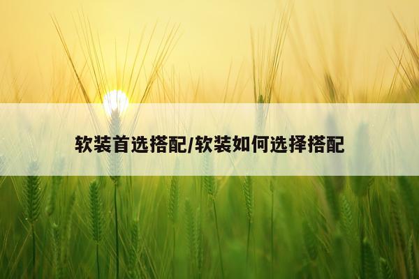 软装首选搭配/软装如何选择搭配