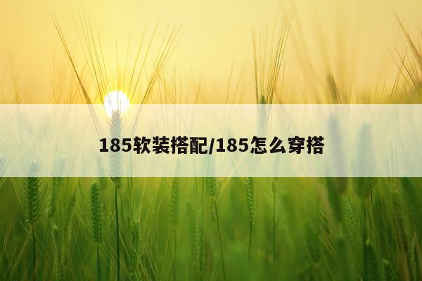 185软装搭配/185怎么穿搭