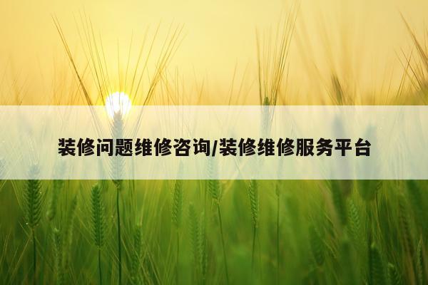 装修问题维修咨询/装修维修服务平台