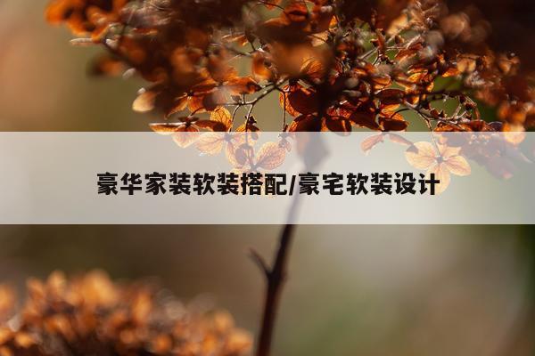 豪华家装软装搭配/豪宅软装设计
