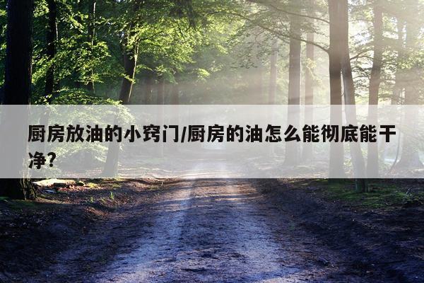 厨房放油的小窍门/厨房的油怎么能彻底能干净?
