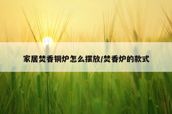 家居焚香铜炉怎么摆放/焚香炉的款式