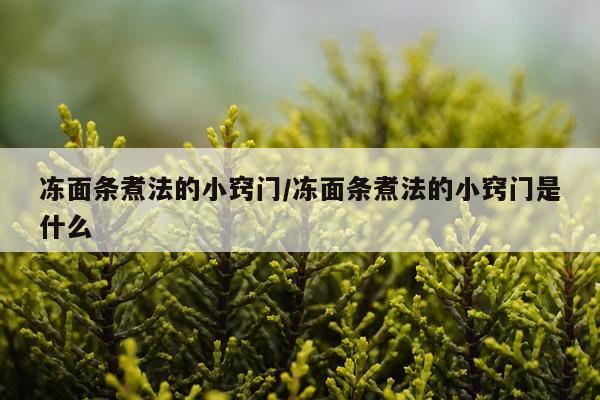 冻面条煮法的小窍门/冻面条煮法的小窍门是什么