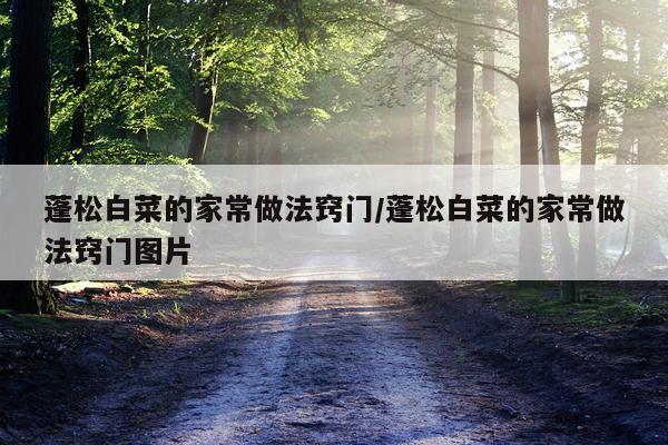 蓬松白菜的家常做法窍门/蓬松白菜的家常做法窍门图片