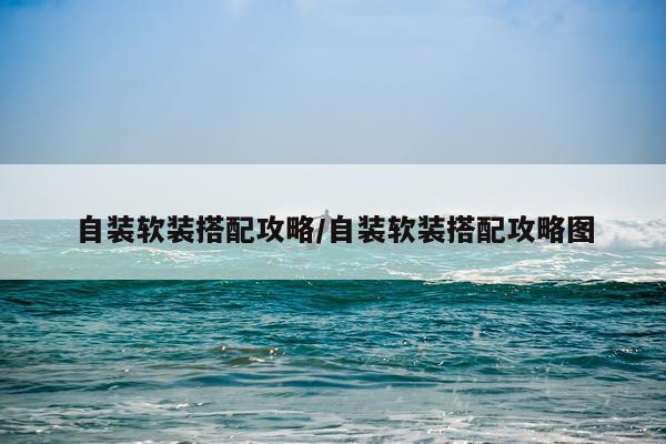 自装软装搭配攻略/自装软装搭配攻略图