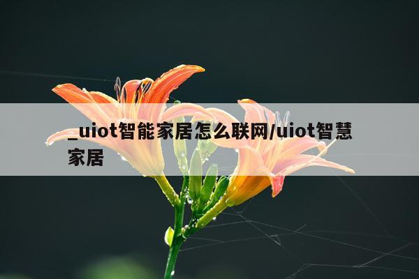 _uiot智能家居怎么联网/uiot智慧家居
