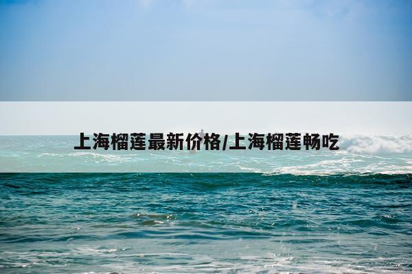 上海榴莲最新价格/上海榴莲畅吃