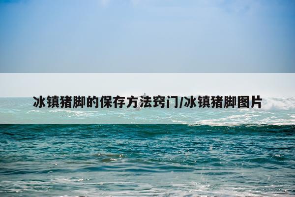 冰镇猪脚的保存方法窍门/冰镇猪脚图片