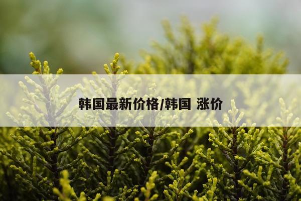 韩国最新价格/韩国 涨价