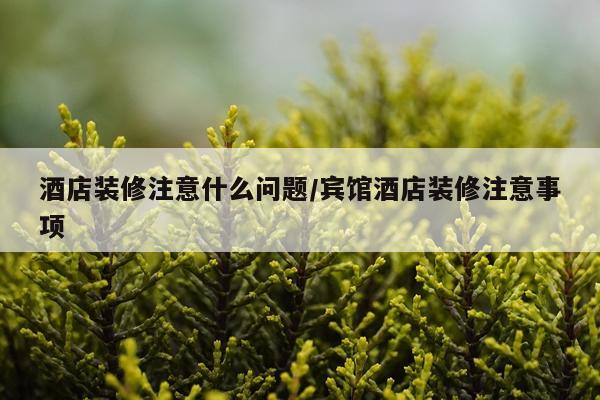 酒店装修注意什么问题/宾馆酒店装修注意事项