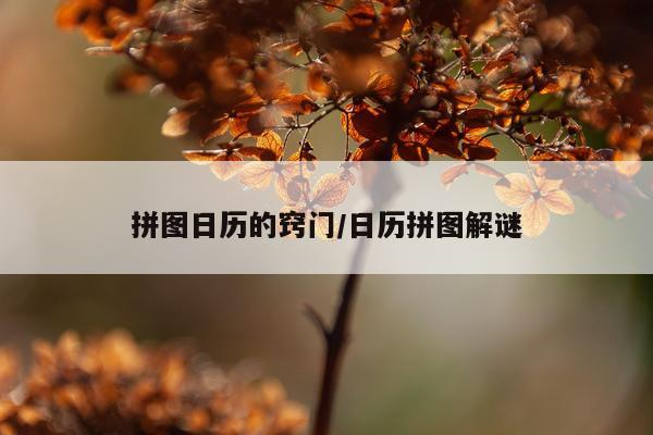 拼图日历的窍门/日历拼图解谜