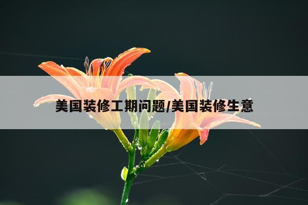 美国装修工期问题/美国装修生意